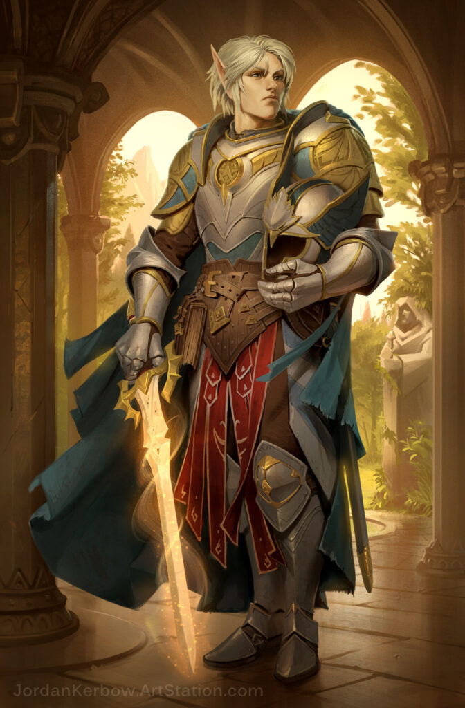 Painting of an armored warrior